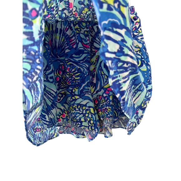 Lilly Pulitzer Tropical Tassel Skort & Cropped Top Set Seaside Print Blue 4 - Picture 3 of 7